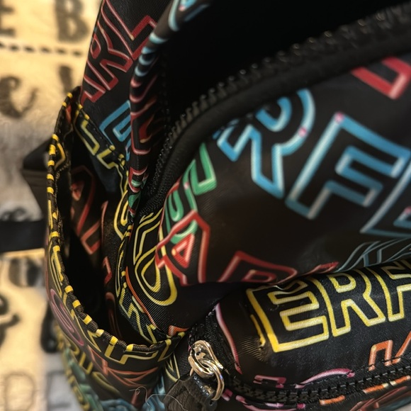 NWT Karl Lagerfeld Nylon Multi Color Backpack With 2 Side Pockets & Front Pocket - Picture 9 of 16